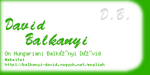 david balkanyi business card